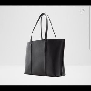 Black Pleather Aldo Tote Bag